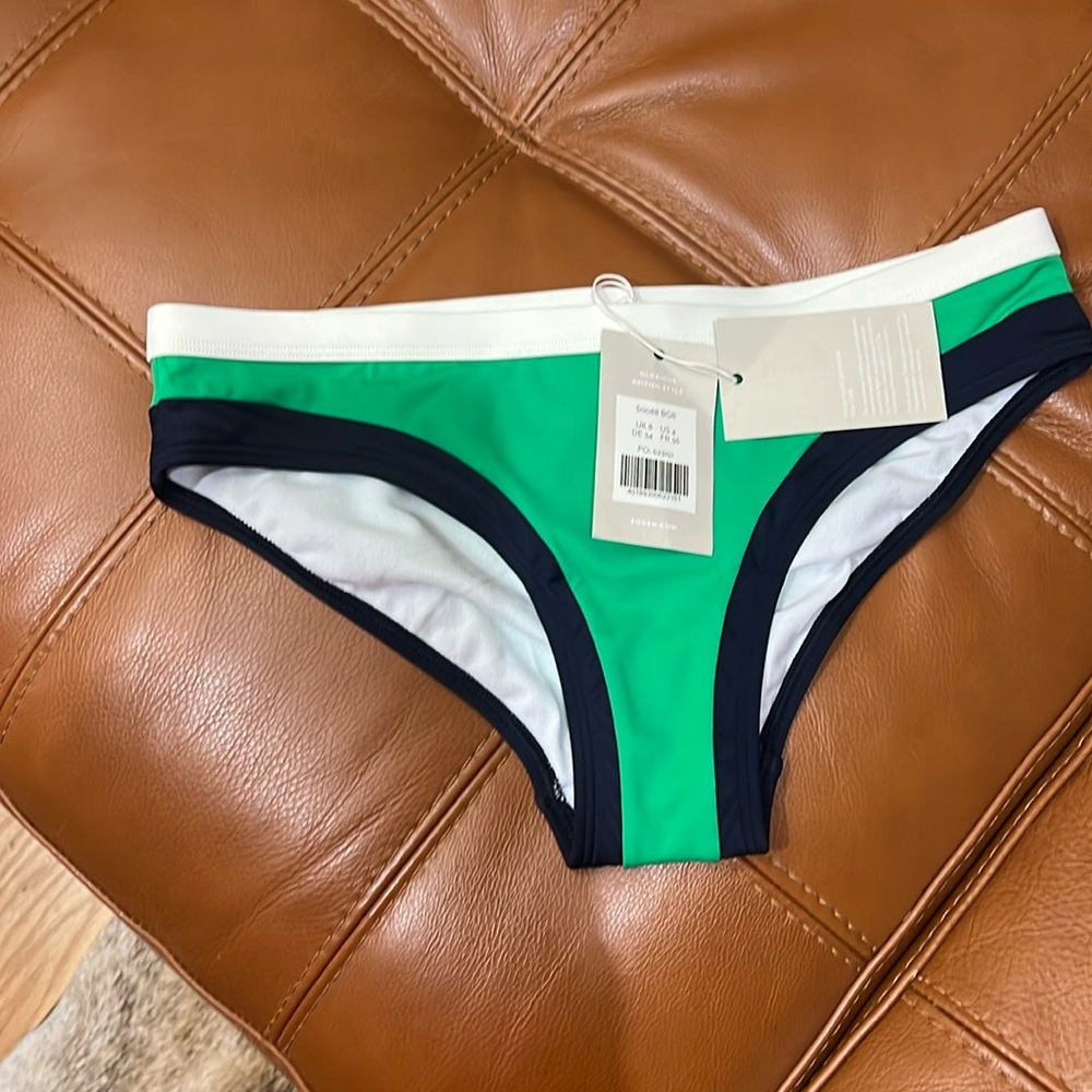 NWT Santorini Bikini Bottom. Colorblock. Sz 14. 9E